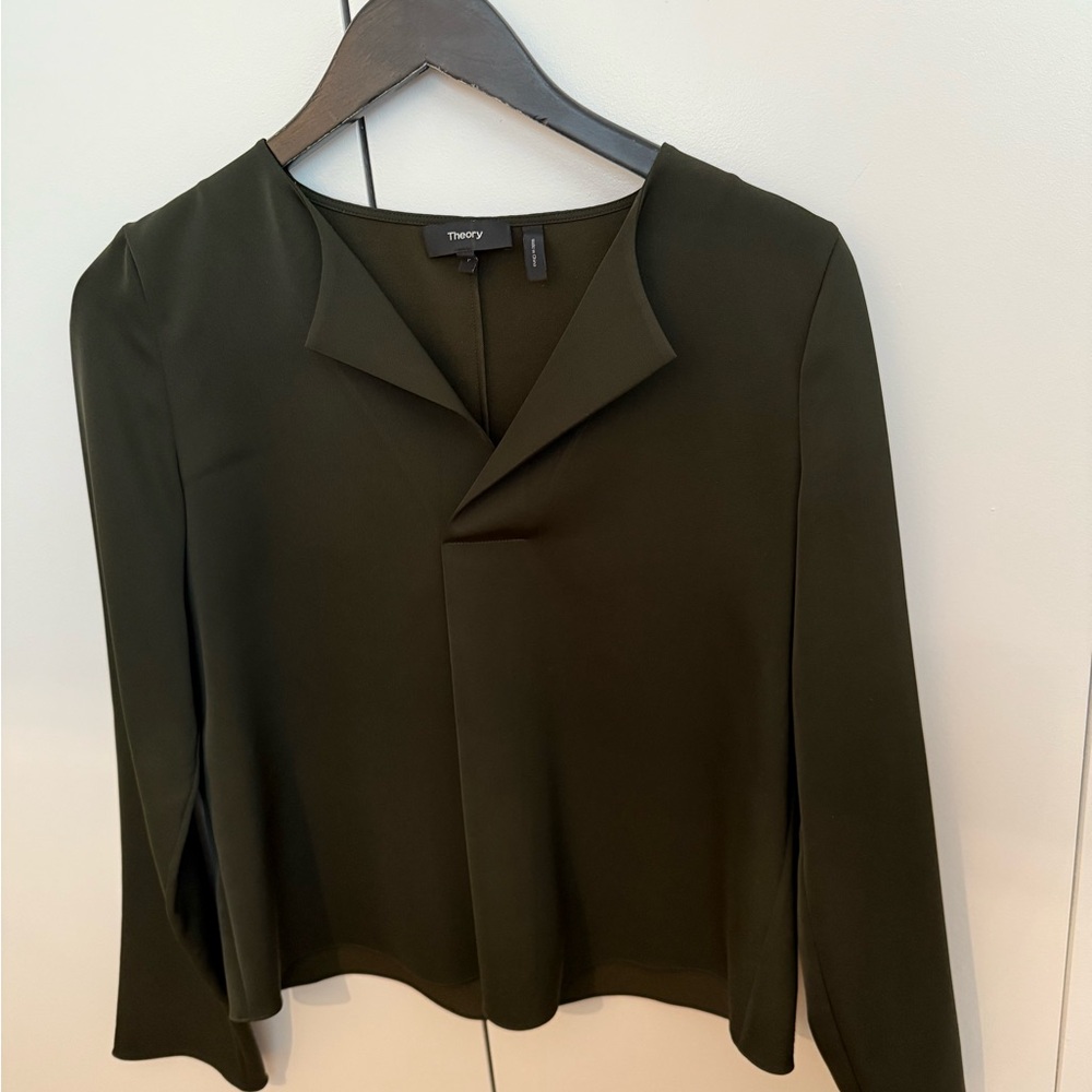 Theory Women's Hunter Green Blouse